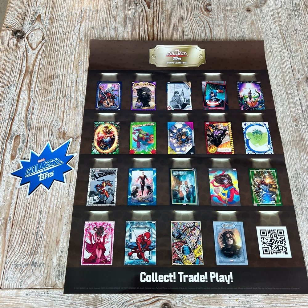DISNEY D23 EXPO 2022 MARVEL COLLECT BY TOPPS DIGITAL COLLECTIBLE POSTER 24 X 18